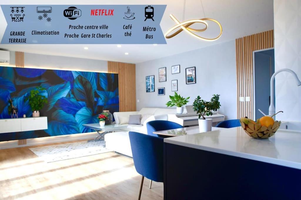 T3 Le Designer 4E-Terrasse-Climatisation & Netflix Apartment Marseille Ngoại thất bức ảnh